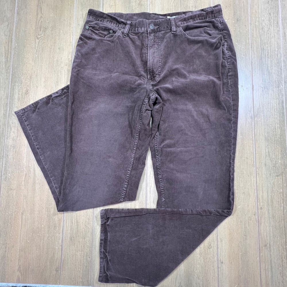 Polo Ralph Lauren Dungarees Mens Corduroy Straight Leg Pants Brown 38x32 vintage